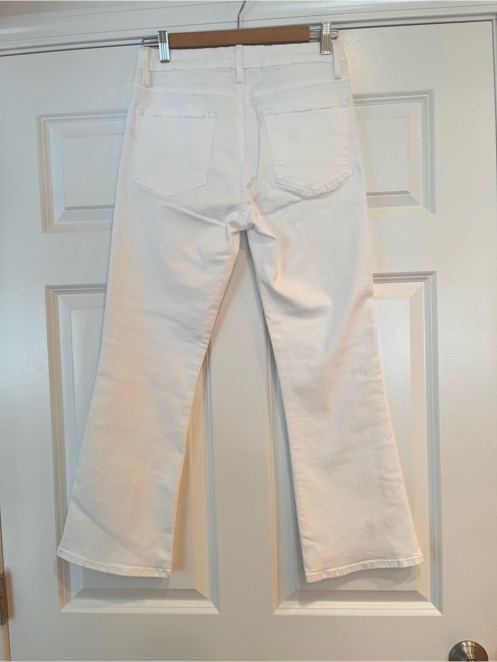 Frame Le Crop Mini Boot Cut Jeans Size 28 White Denim High Rise Pristine ~ $198 - Picture 7 of 12